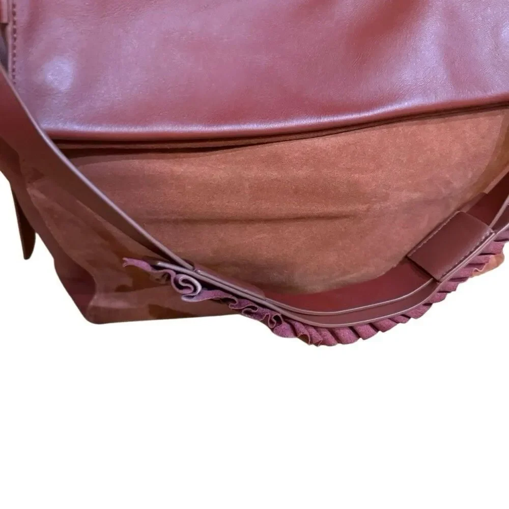 ALLSAINTS Maya Leather Shoulder Bal Calfskin In Rust Color